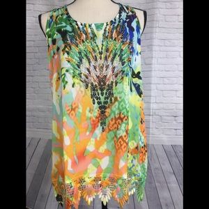 S Twelve Tank Top with Crystals